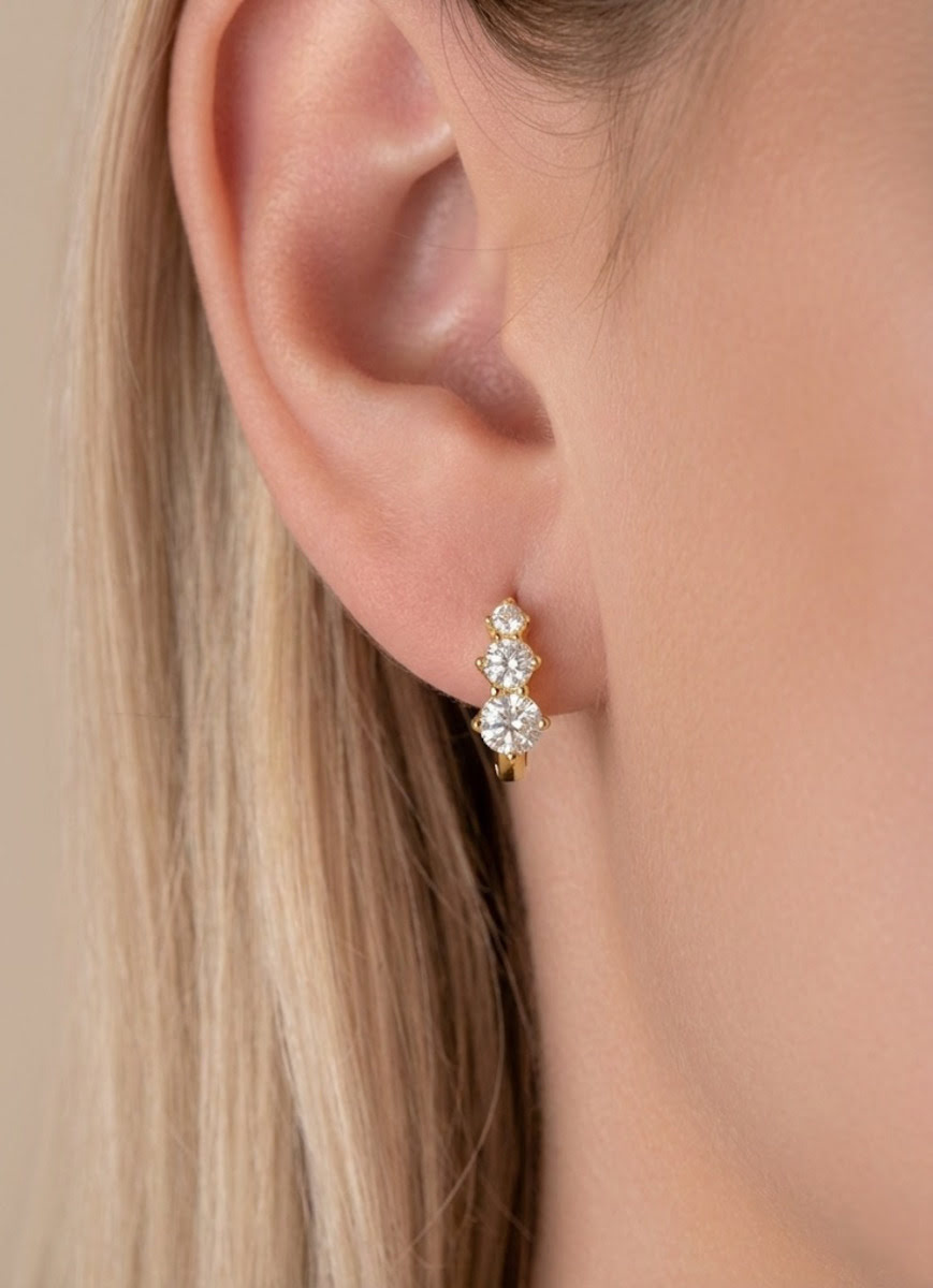 Pendiente aro TRILUMOS (dorado) - Imagen 3