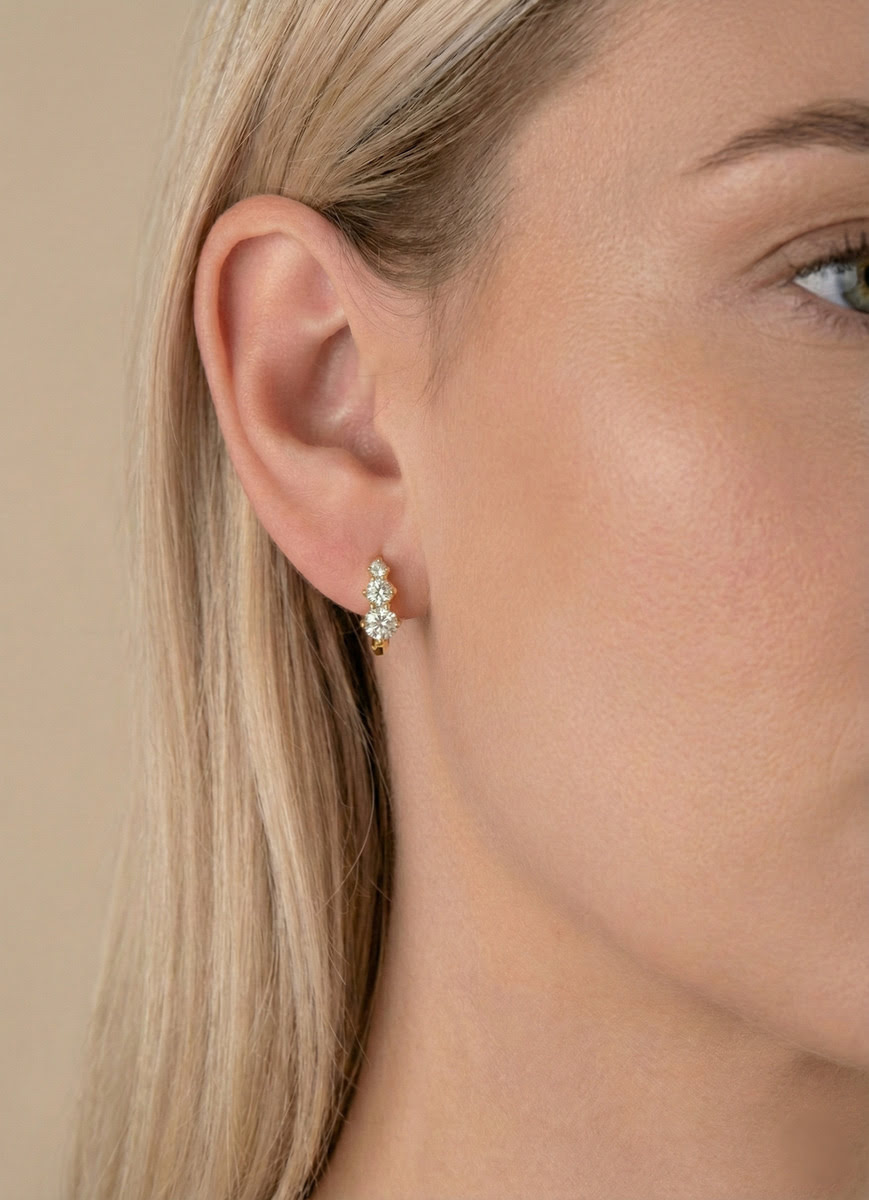 Pendiente aro TRILUMOS (dorado) - Imagen 2