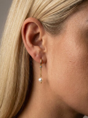 Pendiente aro BRISA PERLADA