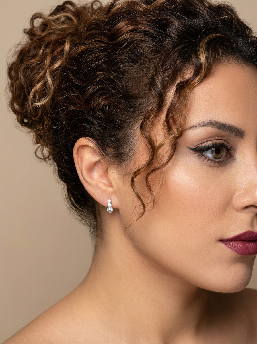 Pendiente aro TRILUMOS (plateado) - Imagen 3