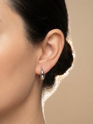 Pendiente aro REGORDETE (plateado)