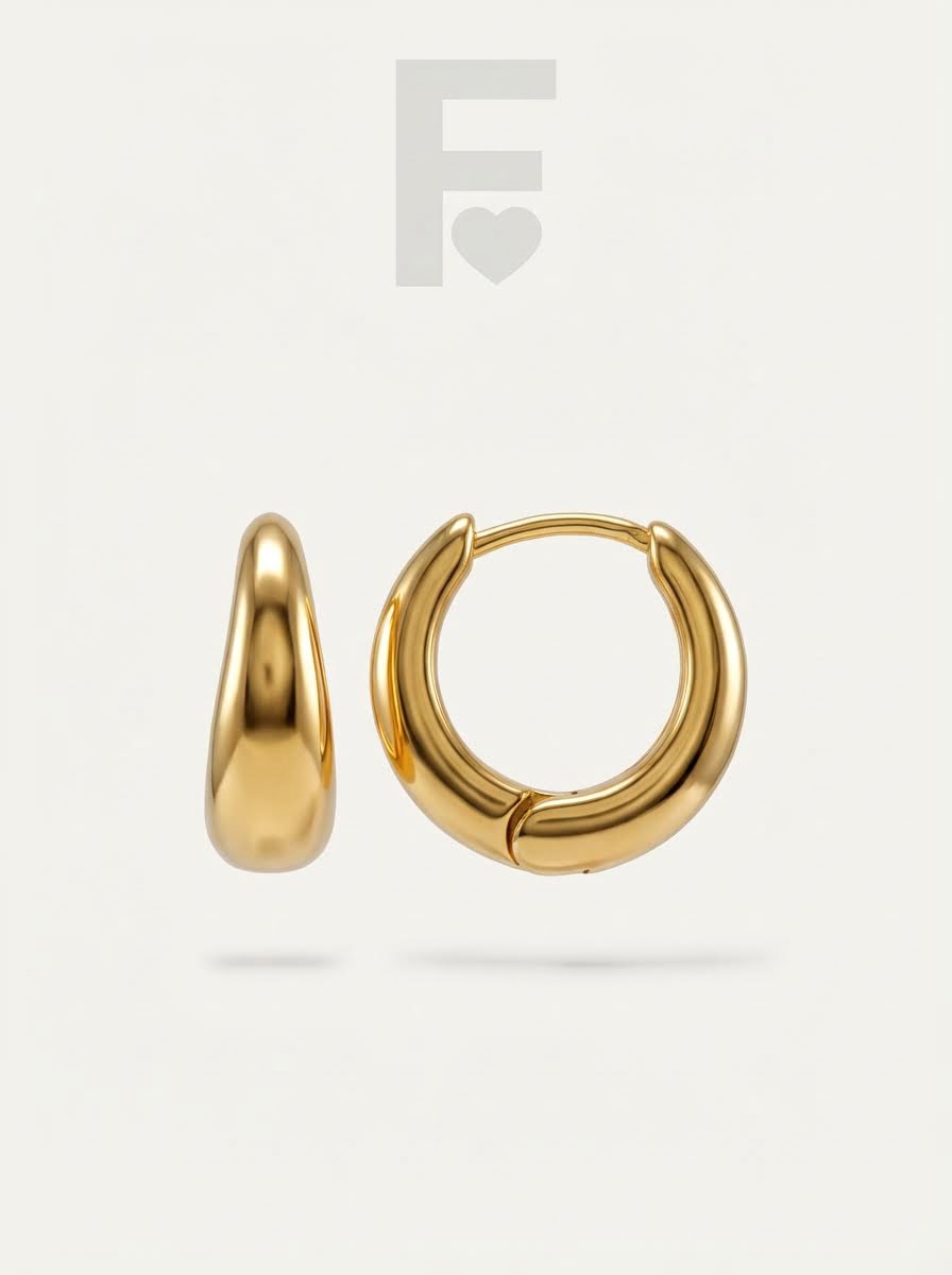 Detalle del aro pequeño, acero quirúrgico hipoalergénico, pendientes de moda.