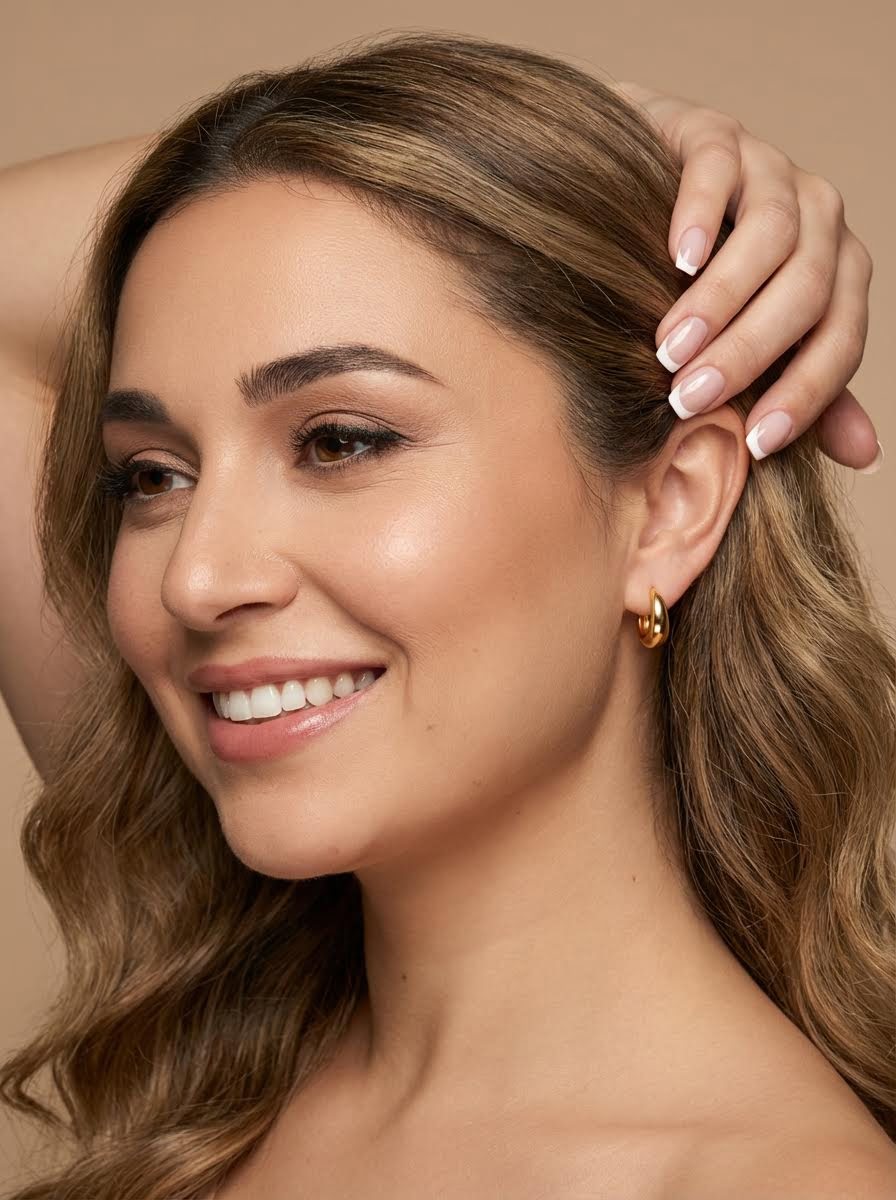 Pendiente aro REGORDETE (dorado) - Imagen 3