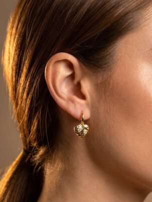 Pendiente aro CORAZON CURTIDO