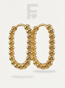 Pendientes de aro ovalobola en acero quirúrgico 316L, joyería hipoalergénica, diseño elegante y moderno