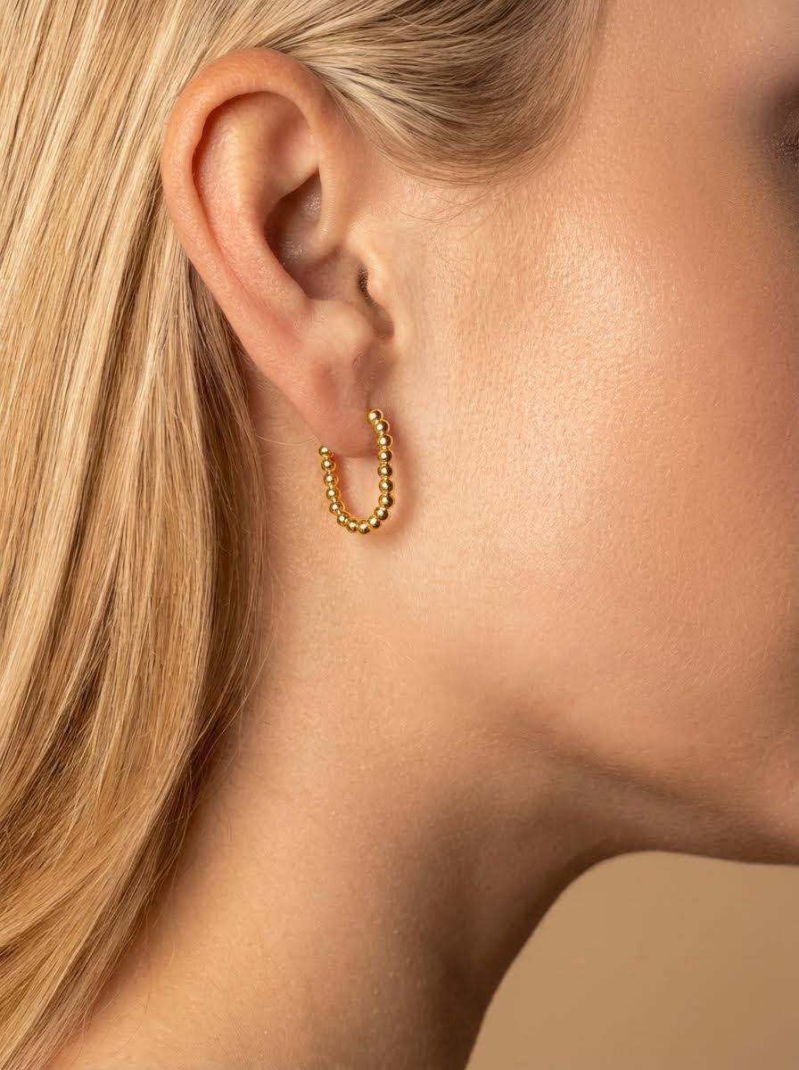 Pendiente aro OVALOBOLA (dorado)