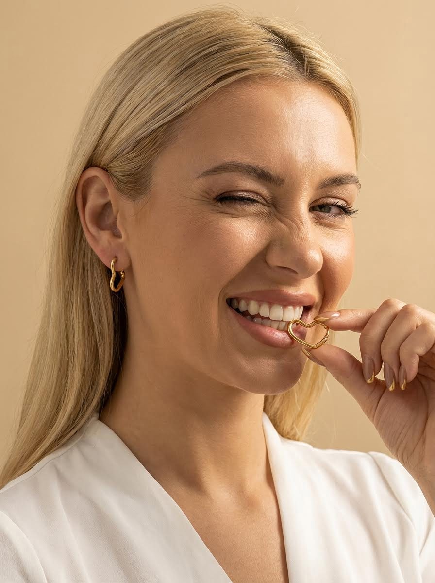 Pendiente aro San Valentín (dorado) - Imagen 3