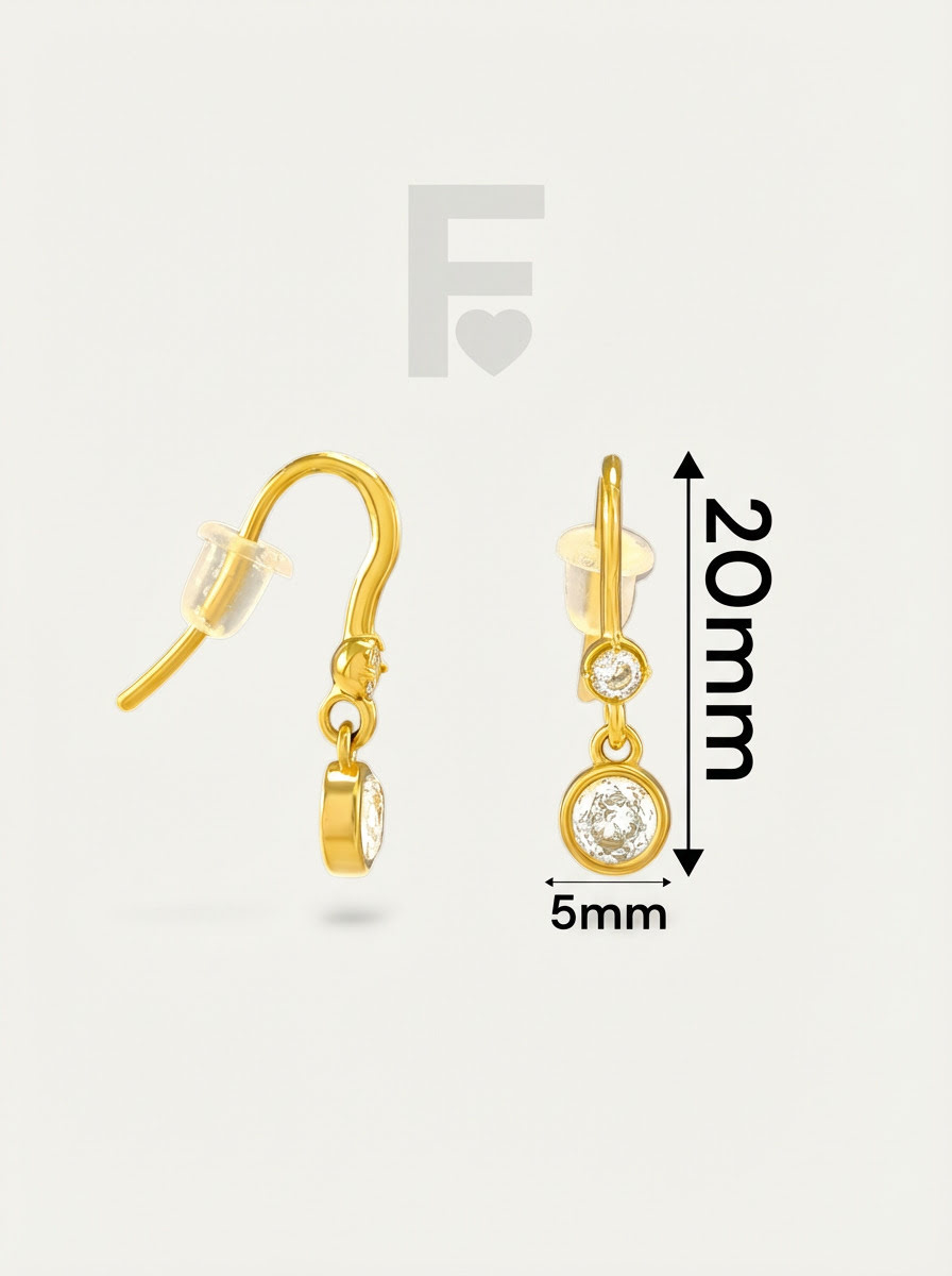 Medidas de los pendientes "Simple Belleza" de FLORYNATA, 20mm de largo, perfectos para lucir con naturalidad y elegancia.