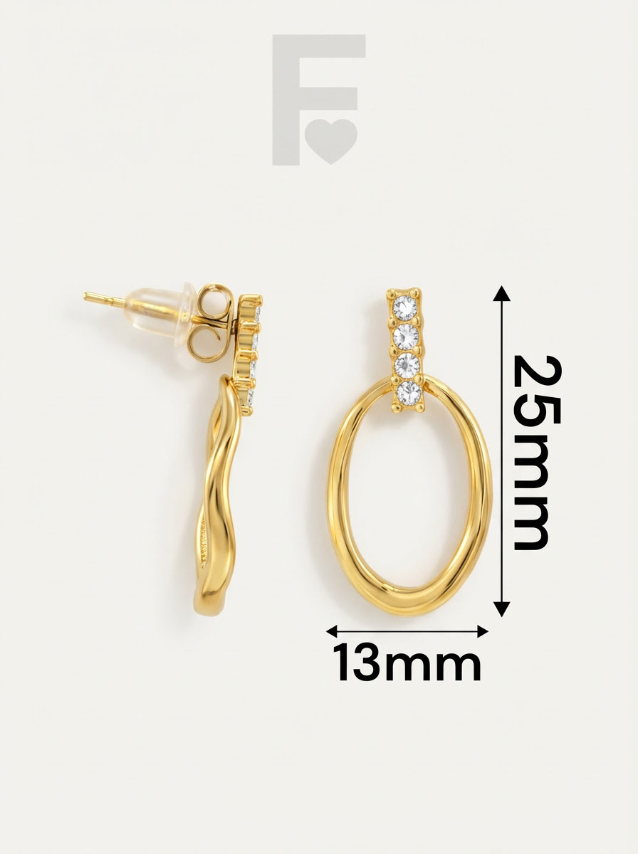 Medidas de los pendientes "Grace" de FLORYNATA, perfectos para lucir con elegancia en eventos formales.