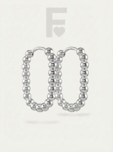 Pendientes de aro ovalobola en acero