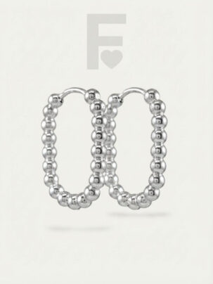 Pendientes de aro ovalobola en acero