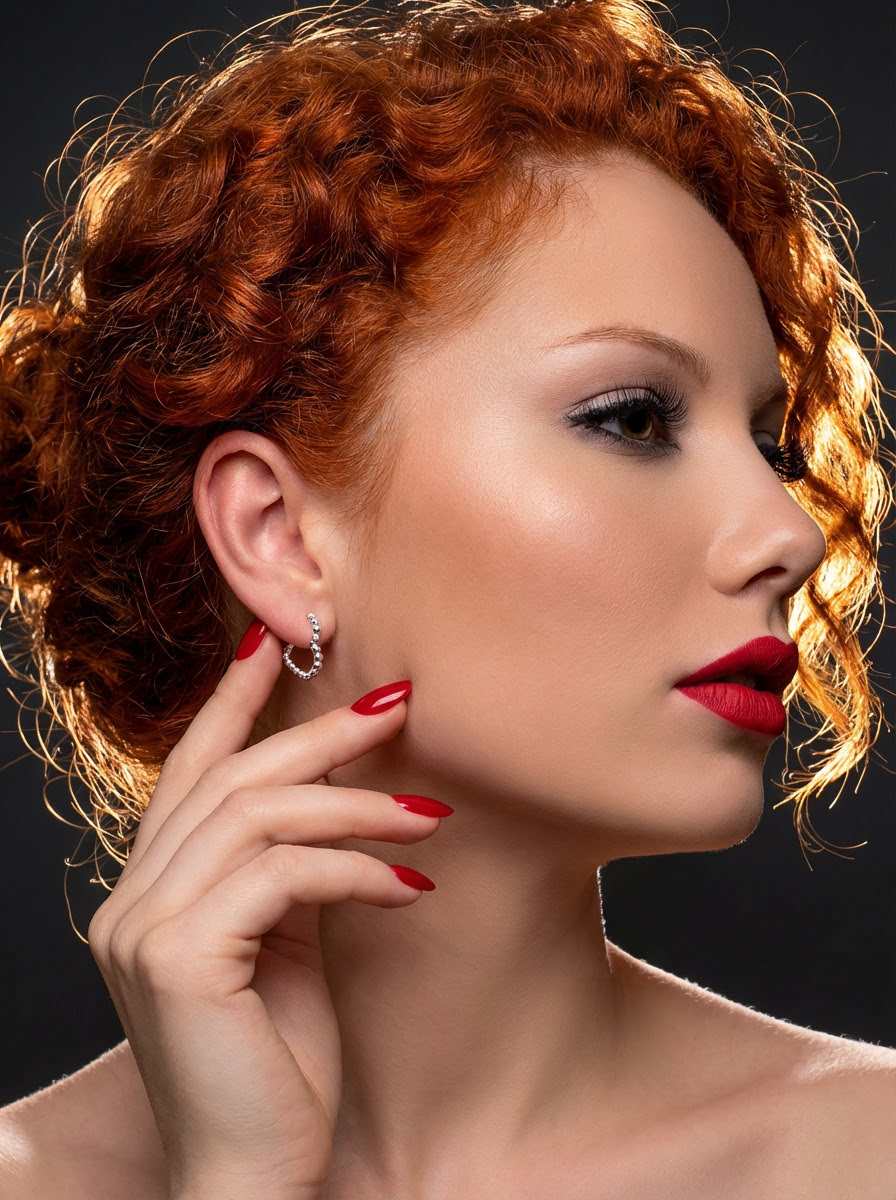 Pendiente aro Corazón embolao (plateado) - Imagen 2