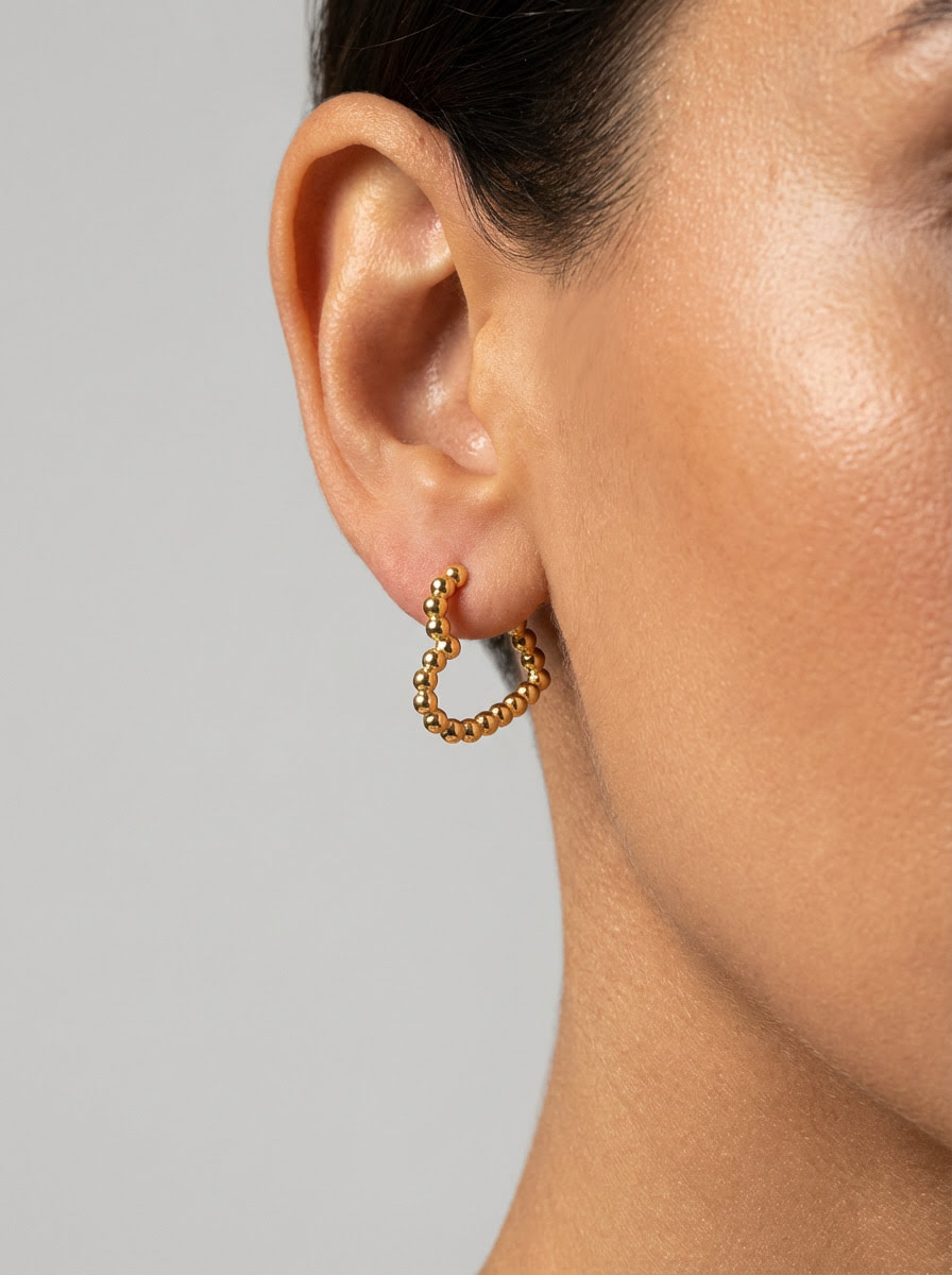 Pendiente aro Corazón embolao (dorado) - Imagen 2