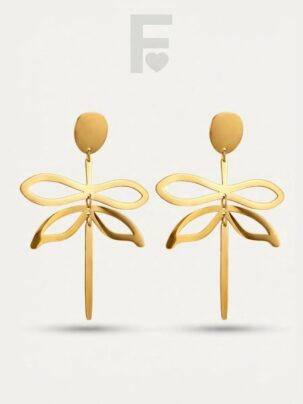 Pendiente Gran libélula (dorado)