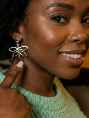 Pendiente Gran libélula (plateado)