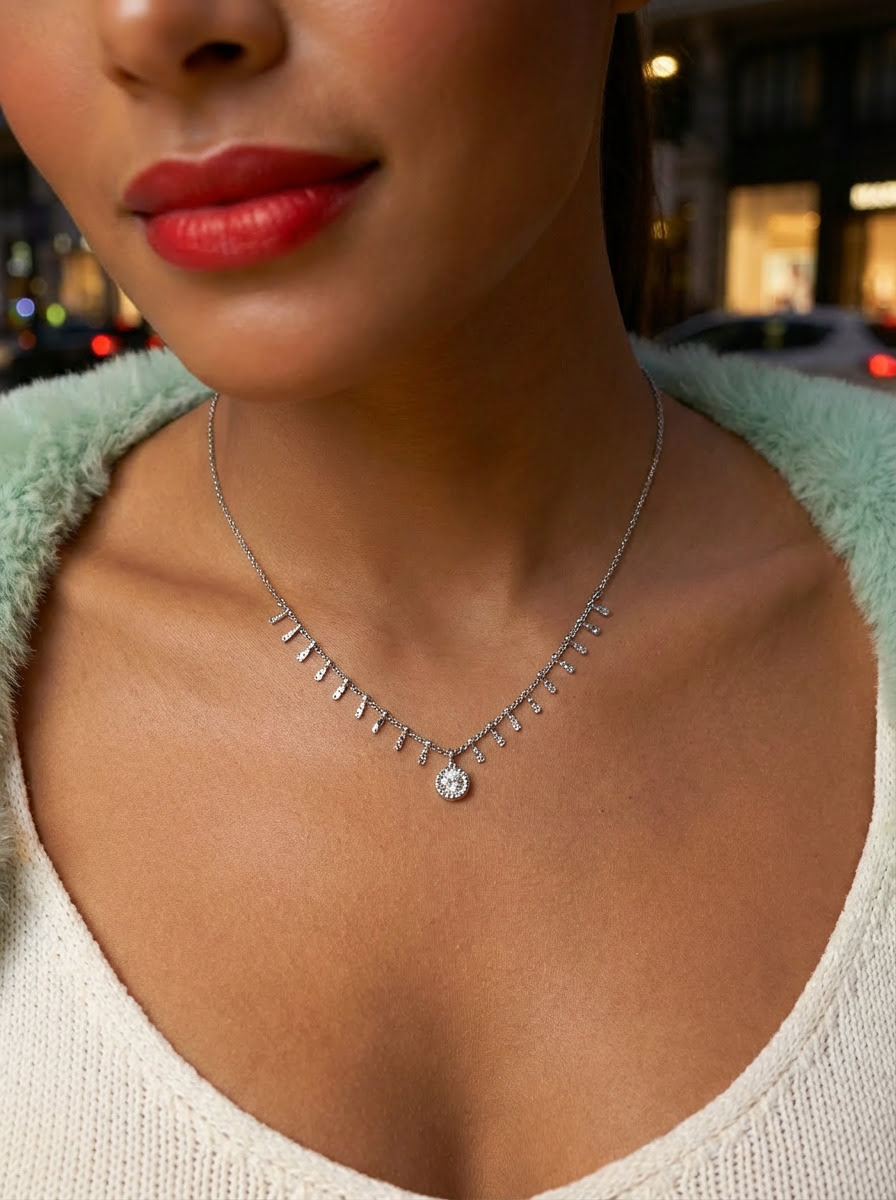 Collar Picos de glamour (plateado) - Imagen 2