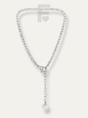 Pulsera strass circonitas FLORYNATA, plano general, diseño ajustable, acero quirúrgico 316L