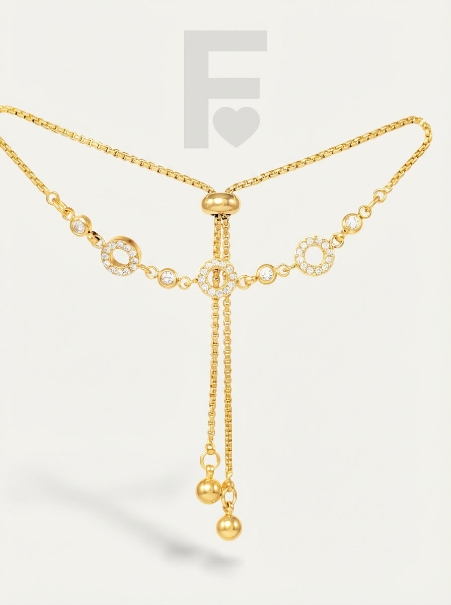 Pulsera circonitas FLORYNATA, diseño trinidad, pulsera en el aire, acero quirúrgico 316L