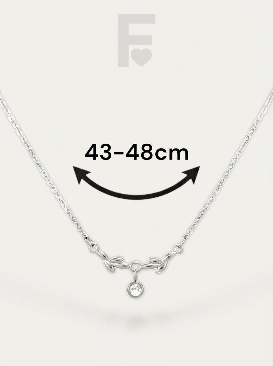 Medidas collar corona laurel romana FLORYNATA, longitud ajustable, acero quirúrgico 316L, colgante Triumphalis, medidas joya