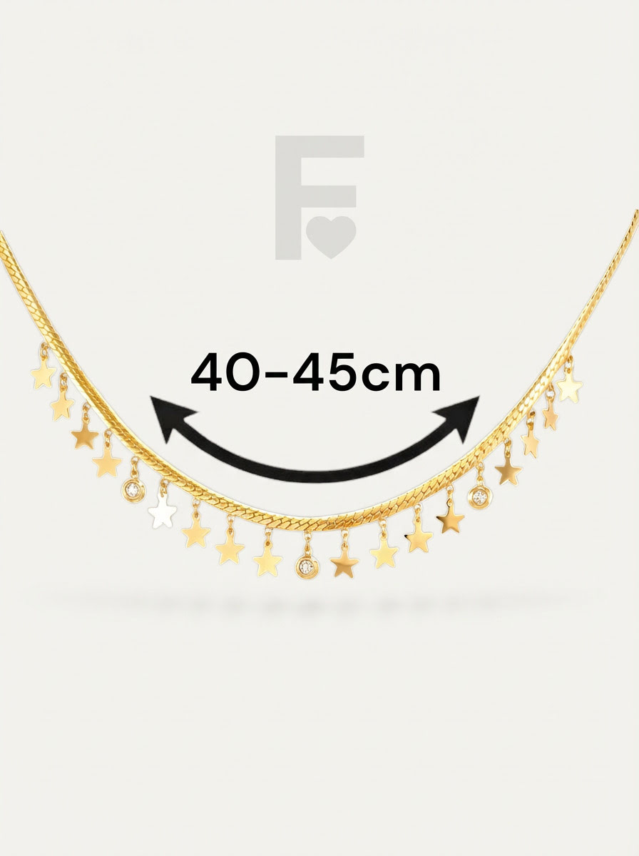 Medidas collar perseidas FLORYNATA, longitud ajustable, acero quirúrgico 316L, colgante Perseidas, medidas joya"