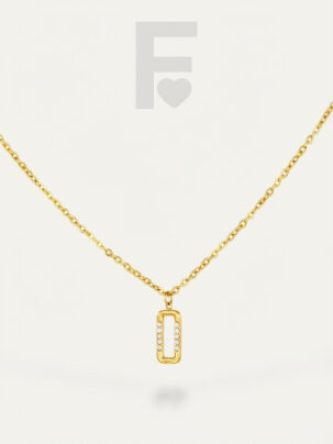 Collar circonitas luz FLORYNATA, plano general, diseño minimalista, acero quirúrgico 316L, colgante Umbral de Luz