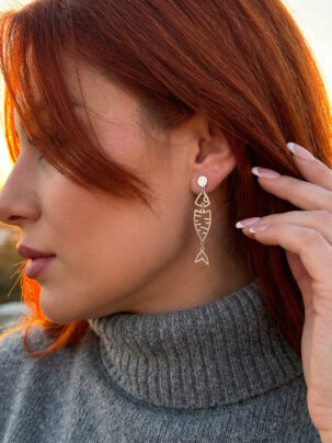 Pendiente sal plateada