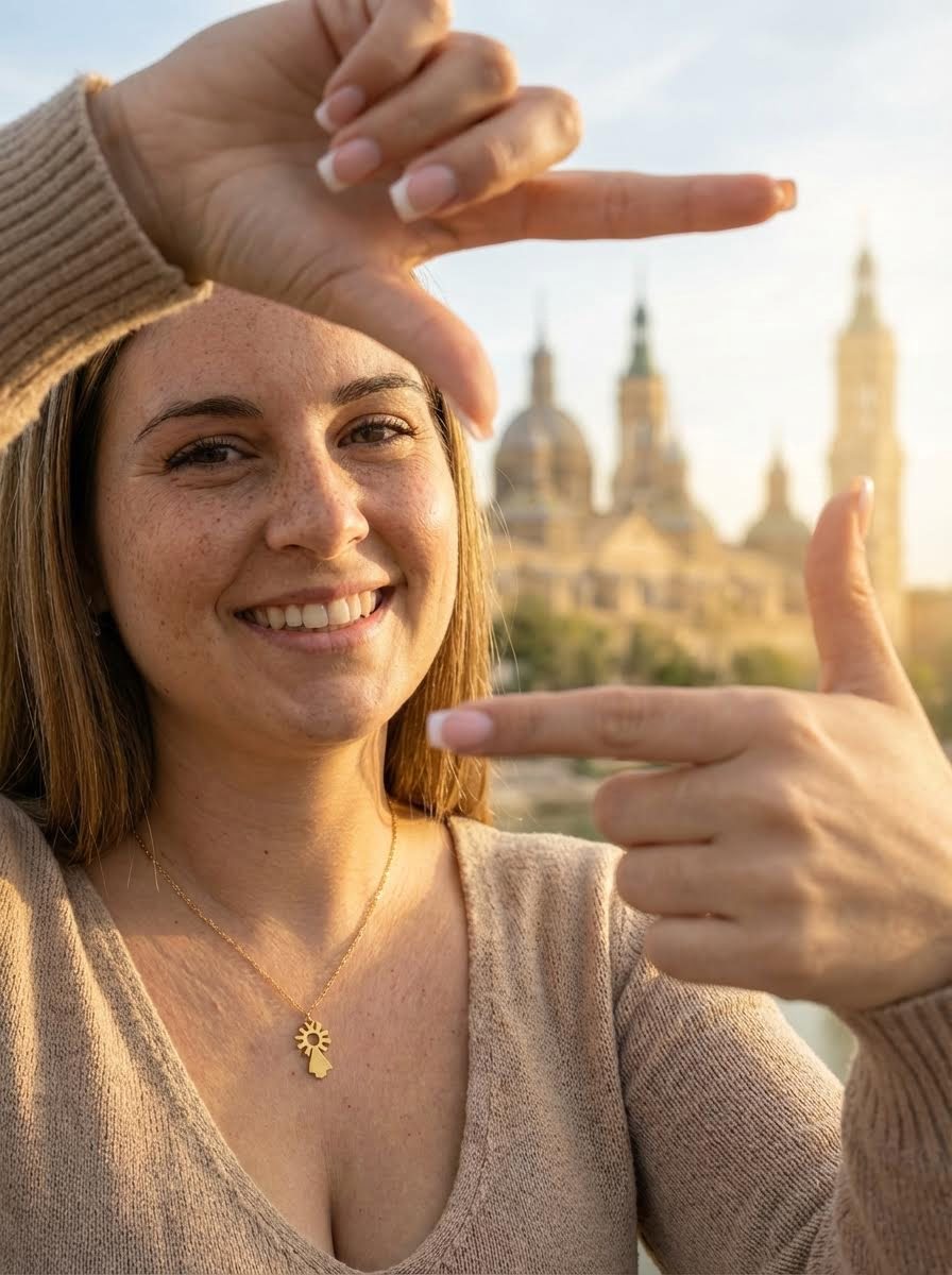 collar Virgen del Pilar (dorado) - Imagen 3